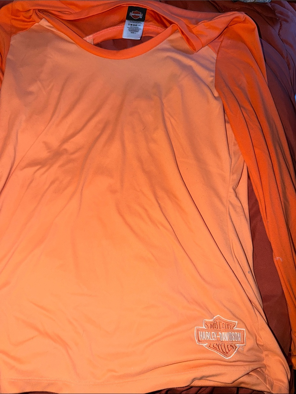 Harley-Davidson Orange Long Sleeve Raglan Tee
